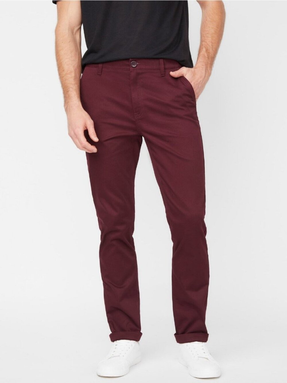 Guess Men’s Silvestre Sateen Pants Slim Straight In Red Size 36